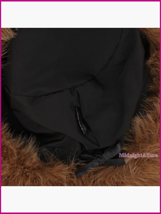 Oversized Faux Fur Bucket Hat, Plush Winter Style, Adjustable Drawstring